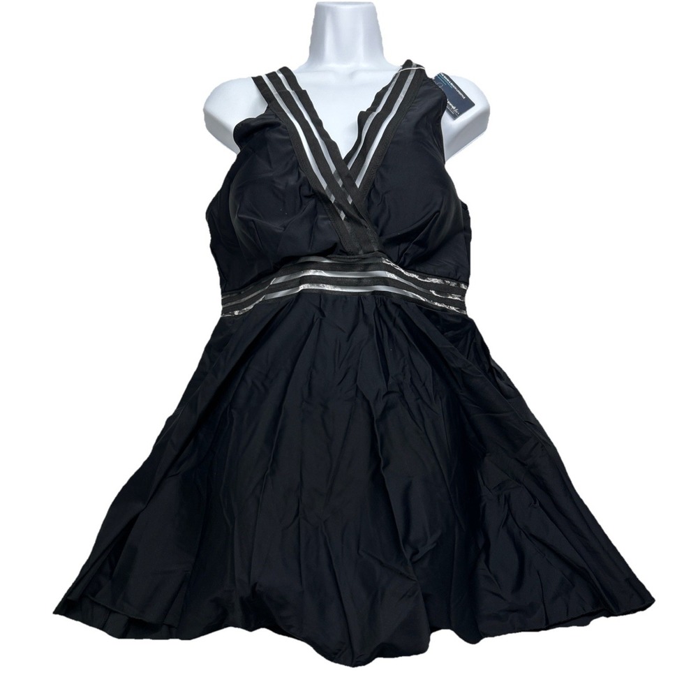 Summer Mae Swimsuit Dress Black Shorts Built In Top XL Swimming